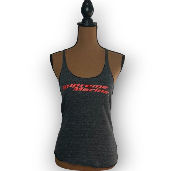 Supreme Marine Scoop Neck Racerback Tank Top Dark Heathered Gray, Women’s XS/S - Picture 1 of 7